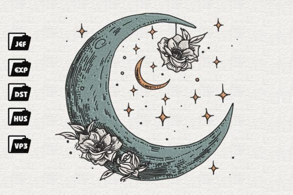 Crescent Moon with Flower: A Boho Embroidery Review