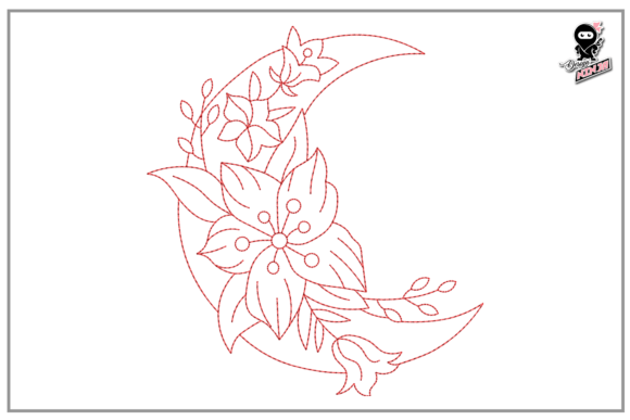 Floral Moon Redwork: A Craft Fair Best-Seller Review