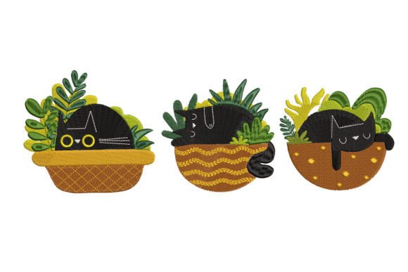 Review: Cute Lazy Black Cat Embroidery Design