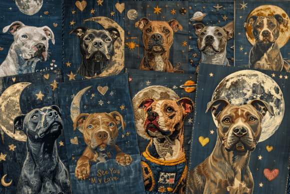 Review: Embroidery Pitbull Dog Journal Pages for Etsy