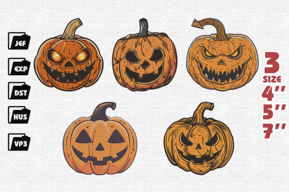 Review: Set of 5 Halloween Pumpkin Embroidery for Gifts